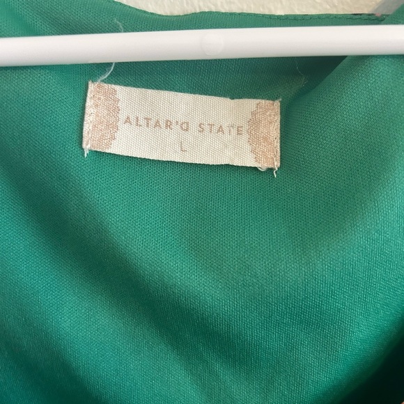 Altar’d State Green Floral Smocked Midi Dress - Picture 2 of 6